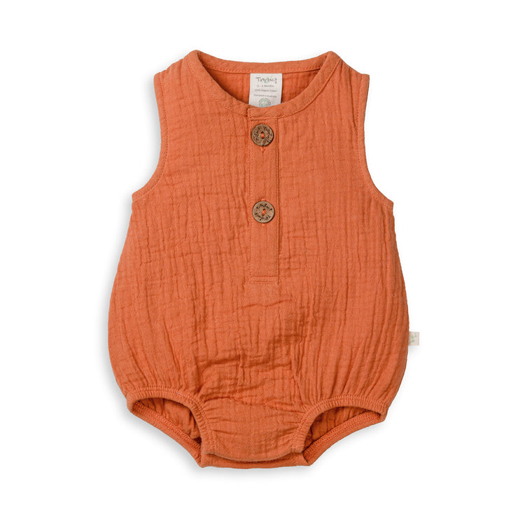 Tiny Twig Bubble Romper - Caramel