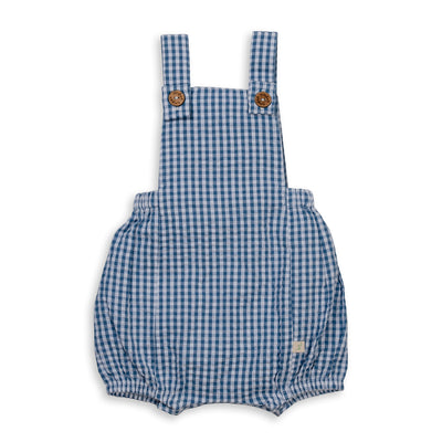 Tiny Twig Overalls w' Tee - Blue Gingham