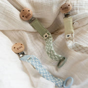 Bibs Pacifier Clip - Ivory/Blush