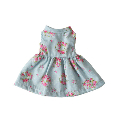 Alimrose Small Doll Dresses - Blue Rose Floral