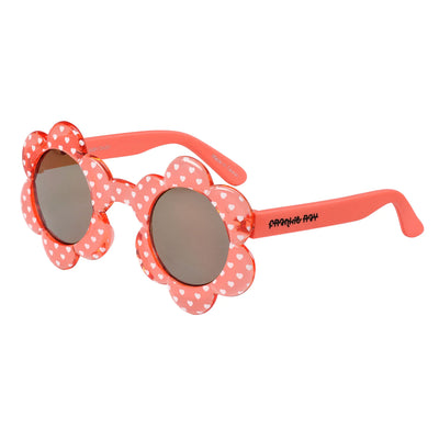 Frankie Ray Daisy Sunglasses - Crystal Red w' White Hearts