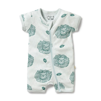 Wilson and Frenchy Little Lion Organic Pointelle Boyleg Zipsuit