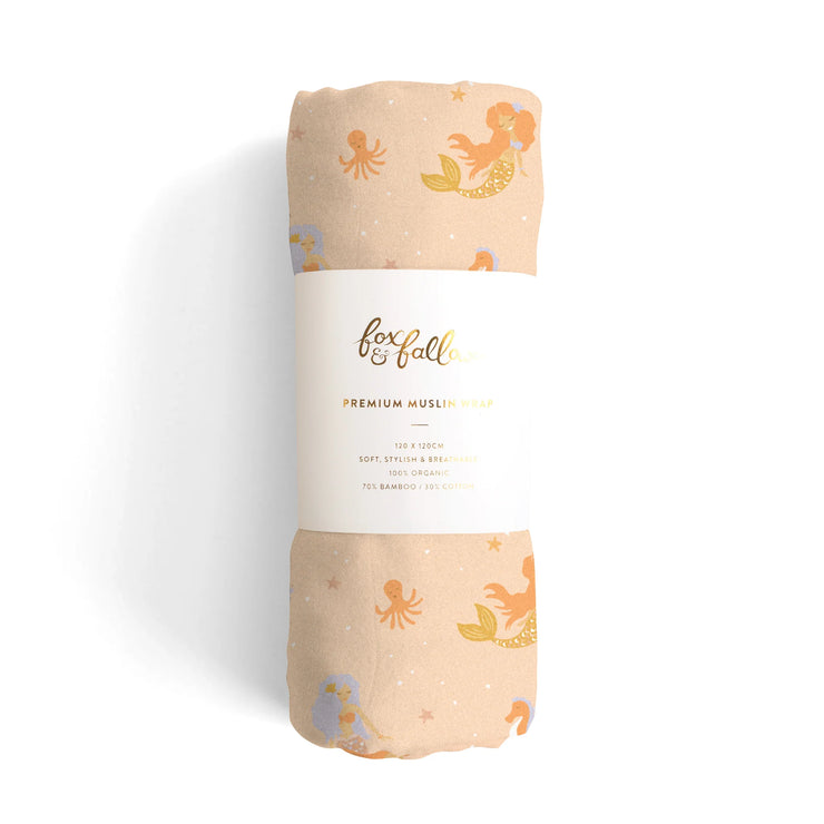 Fox & Fallow Organic Muslin Wrap - Mermaid