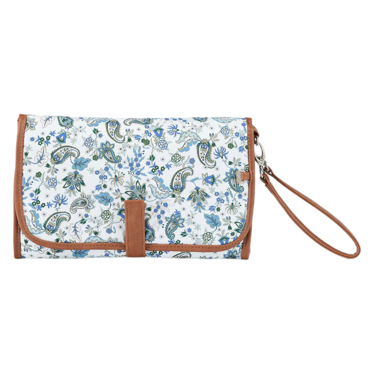 OiOi Nappy Clutch - Blue Paisley/Tan