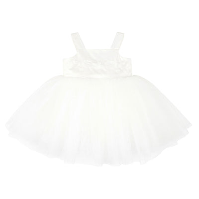 Bebe Embroidered Bodice Tulle Dress