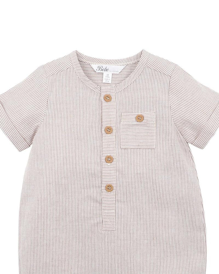 Bebe Nino Woven Stripe Romper