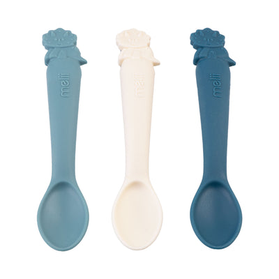 Melii Luxe Silicone Spoons 3 Pack - Dinosaurs