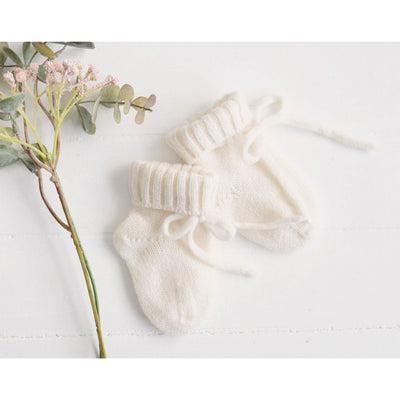 Heirloom Cashmere Baby Booties - Snow