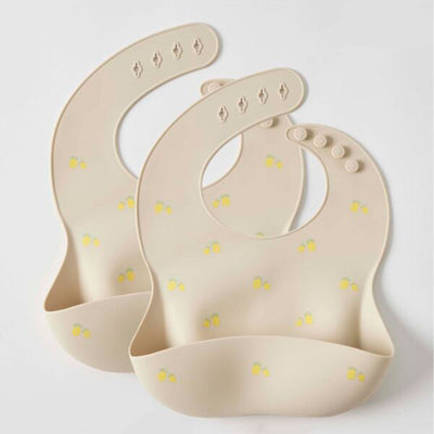 Nordic Kids Silicone Bib Set of 2 - Lemon