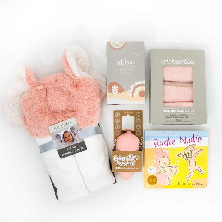 Rub-a-dub-dub Baby Hamper - Peachy Pink