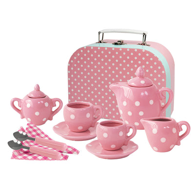 Kaper Kidz Pink Dot Porcelain Tea Set