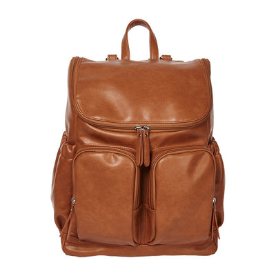 OiOi Faux Leather Nappy Backpack - Tan